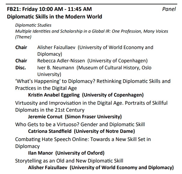 Diplomatic Skills Panel